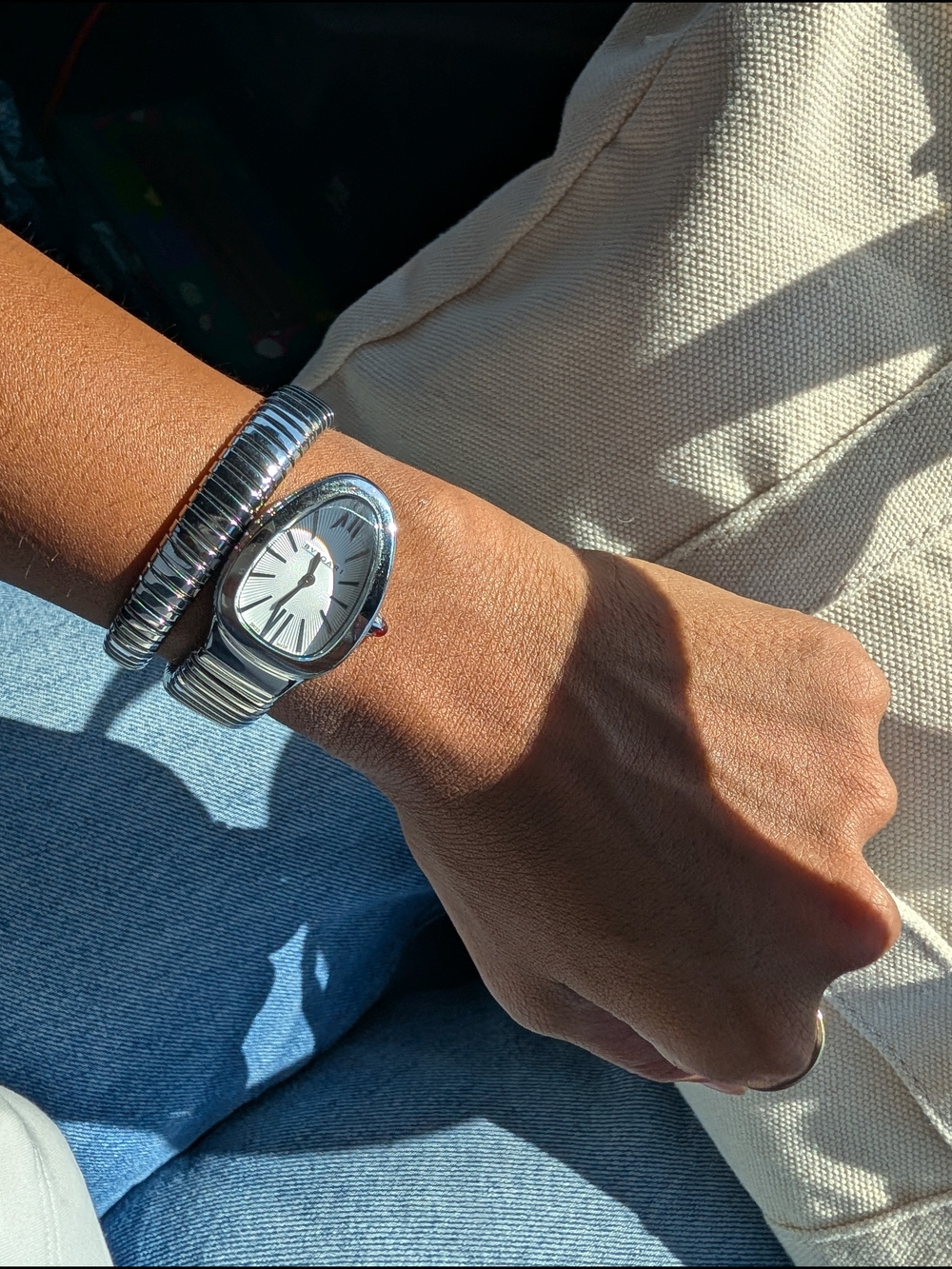 Bvlgari Silver Tubogas Single Spiral